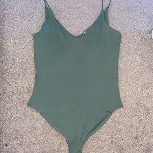 Green Low-cut Bodysuit